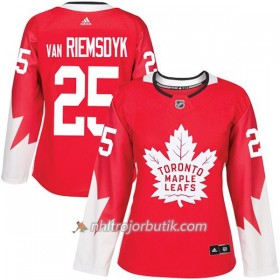 Dame Ishockey Toronto Maple Leafs Tröja James Van Riemsdyk 25 Adidas 2017-2018 Röd Alternate Authentic